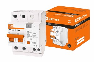 Дифференциальный автоматический выключатель АД12 2Р 25А 30мА TDM